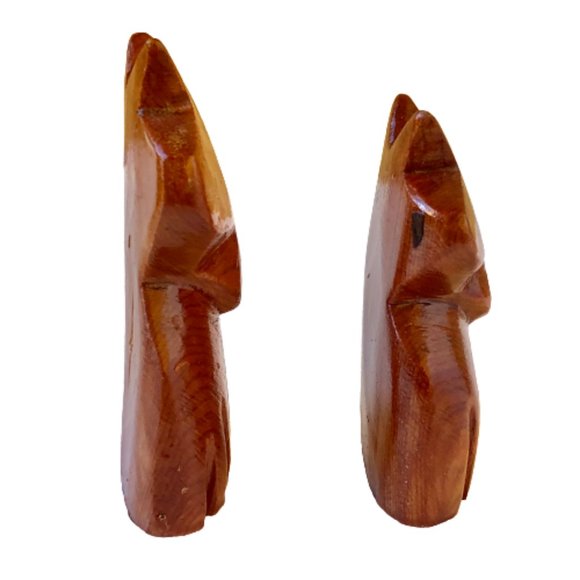 Vintage Wood Hinged Box with Lid + 2 Hand Carved Kitty Cats Middle East - Picture 11 of 15